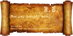 Marjay Benjámin névjegykártya